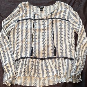 White long sleeve top